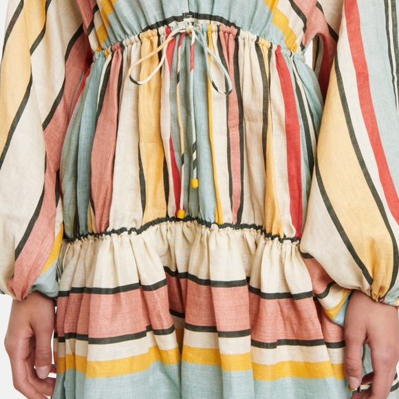 ZIMMERMANN striped linen minidress with pockets - Picture 3 of 14